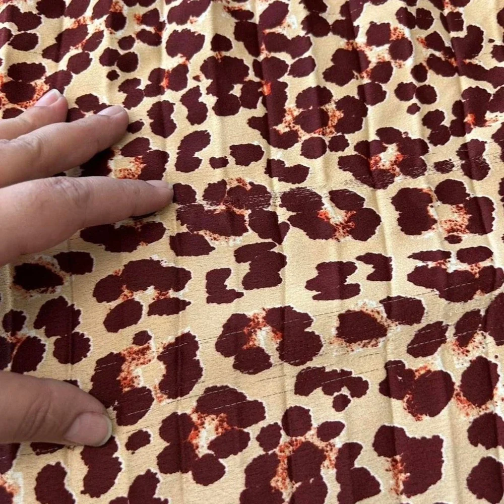 Leopard‎ Print Midi Skirt Animal Print Flowy Elastic Waist - Size 6